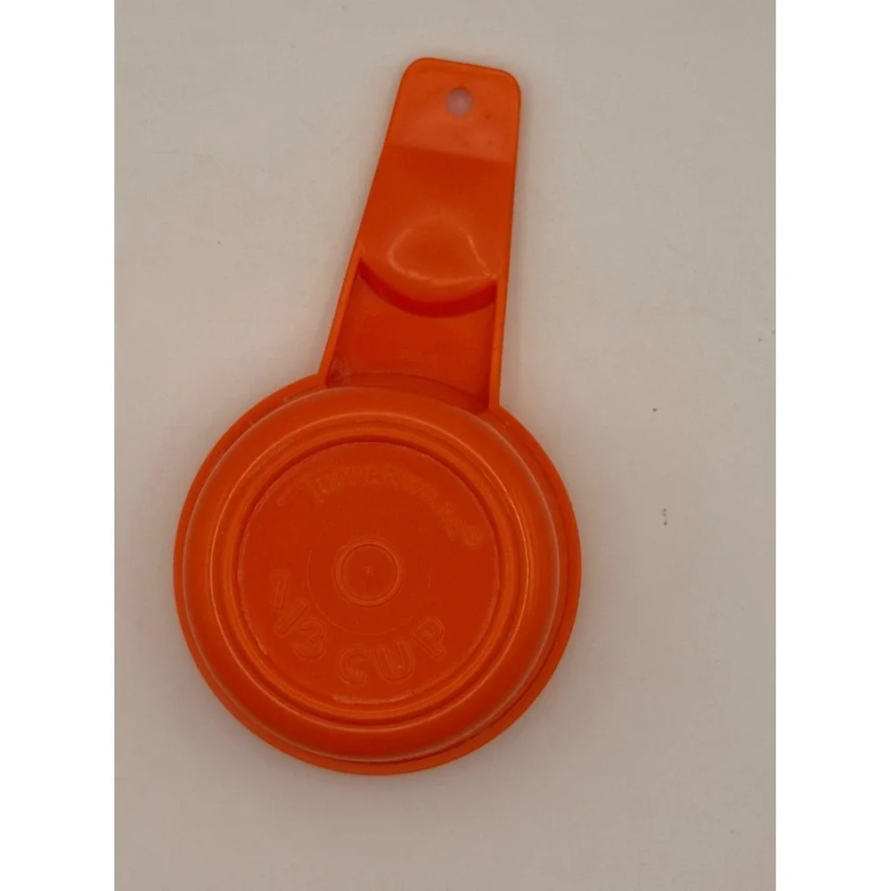 Vintage Tupperware Orange Measuring Cups Set of 5 Nesting Made in USA Retro
